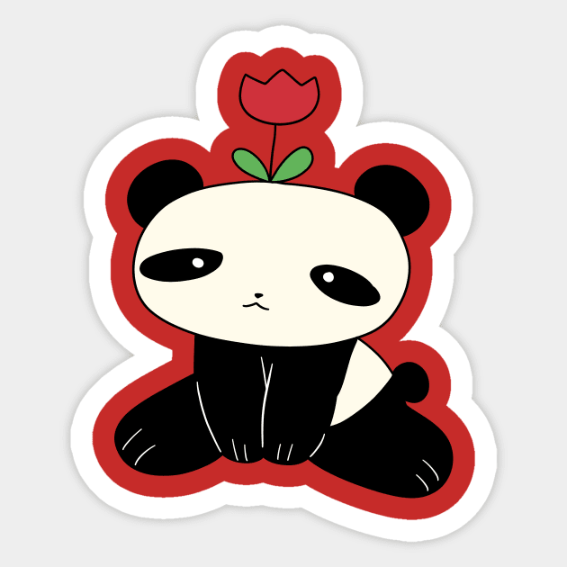 Flower Panda Sticker by saradaboru